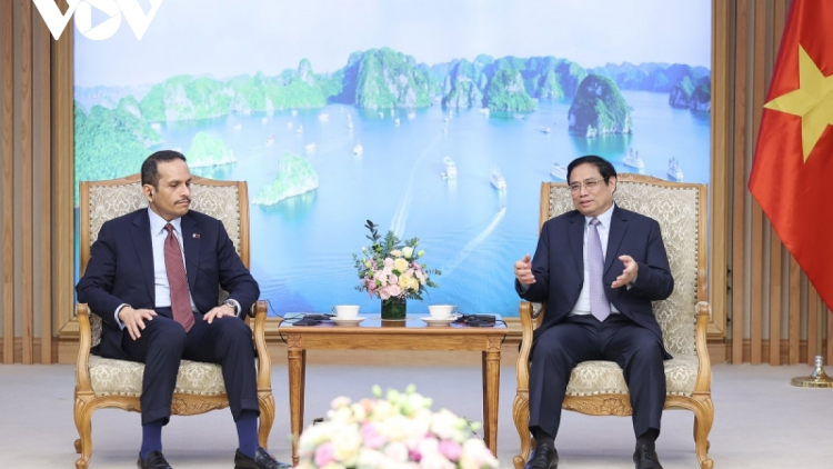 Thủ tướng Phạm Minh Chính wă Phó Thủ tướng, Ƀộ trưởng Ngoại giao Qatar
