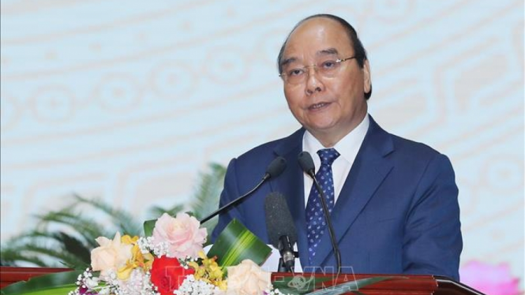 Củ tịc lơgar ồng Nguyễn Xuân Phúc tus bal Dơ̆ bơyai lơh jàu Khà jờng Hồ Chí Minh bè broă ling klàng, sền gàr dà lơgar