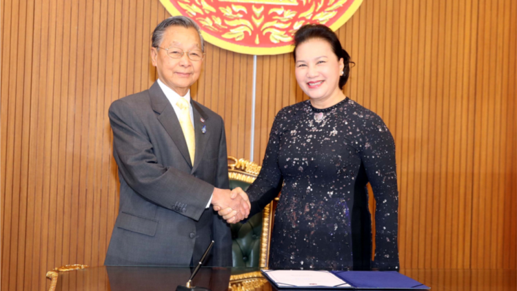 Kruanh Quốc hội Nguyễn Thị Kim Ngân tâm nchră đah kruanh Hạ viện, kruanh Quốc hội Thái Lan.