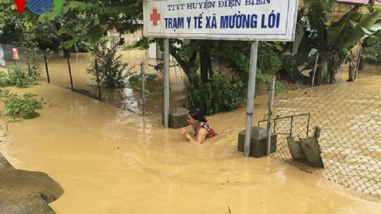 Xã Mường Lói bị ngập nặng sau lũ