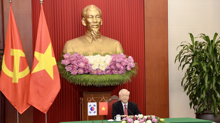 Pôa Nguyễn Phú Trọng, Kăn xiâm pơkuâ hnê ngăn Đảng tơpui tơno mơ’no tơdrêng tung um tiô troăng hyôh măng ƀă Kăn xiâm pơkuâ kong têa Hàn Quốc