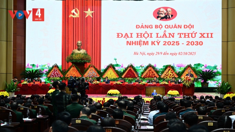 TỔNG BÍ THƯ TÔ LÂM, BÍ THƯ QUÂN ỦY TRUNG ƯƠNG PA PRÁ K’ĐHƠỢNG XAY ĐẠI HỘI ĐẠI BIỂU ĐẢNG BỘ QUÂN ĐỘI G’LUH 12, NHIỆM KỲ 2025 - 2030