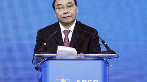 Kơdră teh đak Nguyễn Xuân Phúc pơma tơ̆ Hop akŏm kơdră kơpal anih jang mơdro sa APEC 2022 
