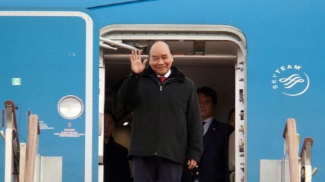 Chủ tịch nước Nguyễn Xuân Phúc tơợp lưm cấp Nhà nước Hàn Quốc