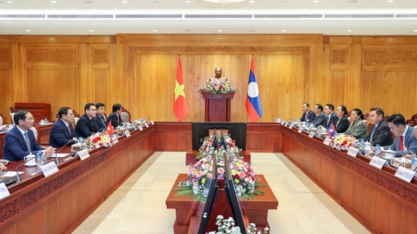 Thủ tướng Cíñ phủ ồng Phạm Minh Chính tìp mat Củ tịc Quôk hội Lào  