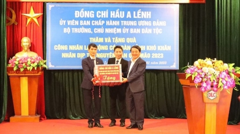 Bộ trưởng, Chủ nhiệm Ủy ban acoon cóh Hầu A Lềnh lưm, hơnh déh Tết, cher đoọng hun pr’hêl ha đhanuôr acoon cóh tỉnh Lào Cai