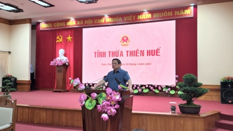 Thủ tướng Cíñ phủ ồng Phạm Minh Chính lơh broă tàm càr Thừa Thiên - Huế 