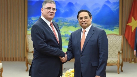 Thủ tướng Cíñ phủ ồng Phạm Minh Chính wă Ƀộ trưởng Ƀộ Kwang àng Cuba