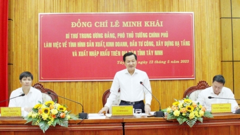 Phŏ Thủ tướng Lê Minh Khái bơ̆jang tơ̆ dêh char Tây Ninh 