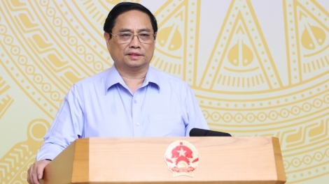 Thủ tướng Phạm Minh Chính k’đhơợng Hội nghị trực tuyến prang k’tiếc k’ruung xay bhrợ bhiệc ra pặ đơn vị hành chính cấp chr’hoong, cấp chr’val