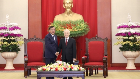 Tổng Bí thư Nguyễn Phú Trọng sơng pơma dơnuh hăm khul tang măt kơdră kơpal Hơnih jang Hơpeh hơpong Trung ương Đảng dân nhân Campuchia