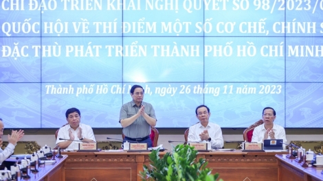 Thủ tướng Phạm Minh Chính k’đhâng xay Hội nghị ooy bh’rợ bhrợ têng lêy muy bơr cơ chế, chính sách la lay pa dưr Thành phố Hồ Chí Minh