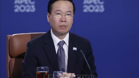 Chủ tịch nước pâh g’luh pa prá bhlưa apêê t’cooh xa nay apêê c’bhuh kinh tế APEC lâng apêê t’mooi