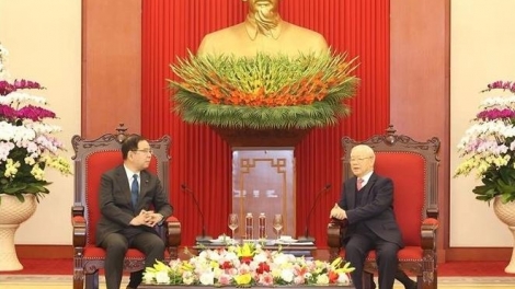 Khua gĭt gai Đảng Nguyễn Phú Trọng drông êpul khua bi ala Đảng Cộng sản Japon 