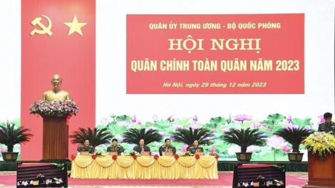 Chủ tịch nước Võ Văn Thưởng pấh, k’đhơợng bhrợ Hội nghị Quân chính prang quân c’moo 2023