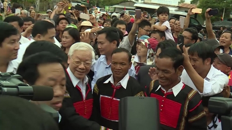 Nău yô̆ klâng Tổng Bí thư Nguyễn Phú Trọng jêng nuih n’hâm soan dăng tâm rnglăp đah nuĭh ƀon lan Dak Lak 