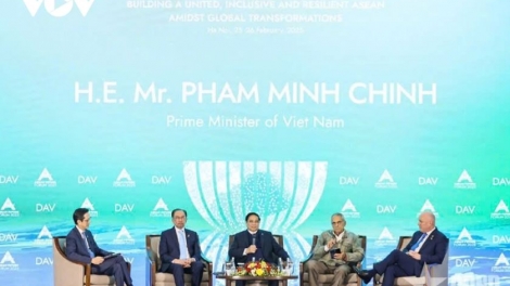 Thủ tướng Cíñ phủ ồng Phạm Minh Chính tus bal pơrjum bal kwang bàng kấp dờng Cribơyai Tơnơ̆ do Asean nam 2025
