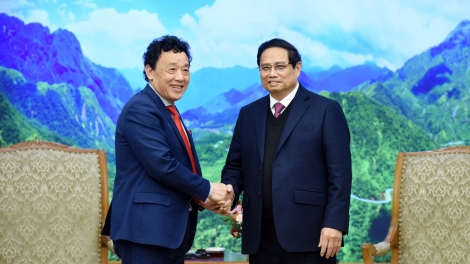 Thủ tướng Phạm Minh Chính wơt Tổng Giám đốc Rmôt kan Tuch tăm mât rong n’hanh ndơ sông sa Liên hợp quốc (FAO) 