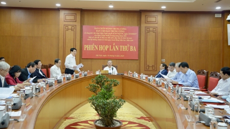 Tổng Bí thư Tô Lâm ƀư tơm rơh hop tâl 3 Ban rđău đă Trung ương n’glôch jêh Nghị quyết 18 