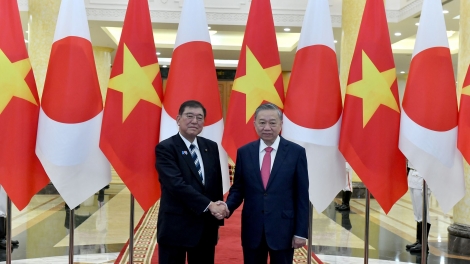 Tổng Bí thư Tô Lâm tâm nchră đah Thủ tướng Nhật Bản  Ishiba Shigeru.