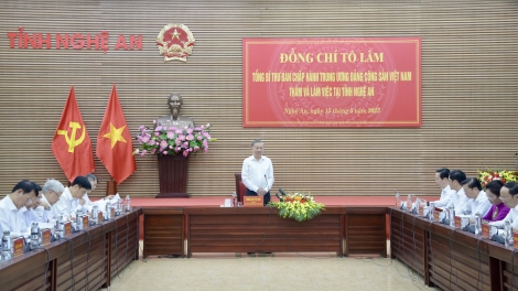 Tổng Bí thư Tô Lâm bơ̆ jang tơ̆ dêh char Nghệ An
