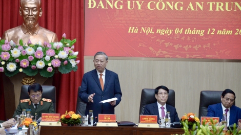 Tổng Bí thư Tô Lâm râng rơh rƀŭn nchră Đảng uỷ Công an Trung ương năm 2025.