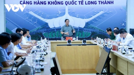 Thủ tướng Cíñ phủ ồng Phạm Minh Chính lòt sền rơndăp broă lơh Ƀlàng rơndeh par ală lơgar Long Thành, càr Đồng Nai