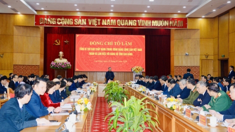 Khua gĭt gai Đảng Tô Lâm nao čuă lehanăn kiă kriê mmông mă bruă hŏng Êpul khua kiă kriê Đảng čar  Cao Bằng 