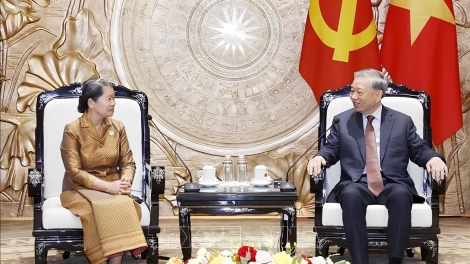 Tổng Ƀí thư ồng Tô Lâm wă Mpồl cau ala măt Mpồl duh broă Dà lơgar Mặt trận Tam klăc Bơtàu tơnguh Dà lơgar tờm Campuchia.