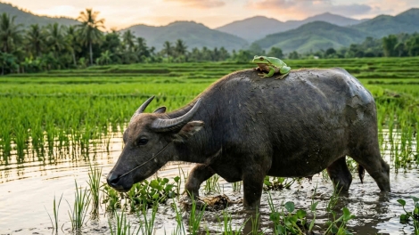 កង្កែបបៃតង និងក្របី