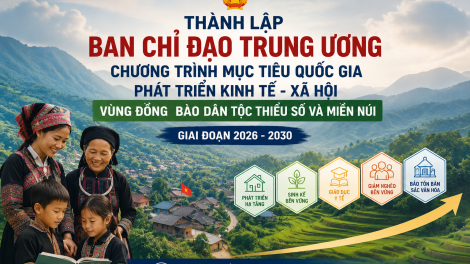 Thành lập Ban Chỉ đạo Trung ương Chương trình phát triển vùng đồng bào dân tộc thiểu số giai đoạn 2026-2030