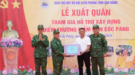 Bộ đội biên phòng Cao Bằng hỗ trợ xây dựng điểm trường vùng biên