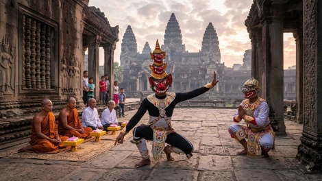 ពិធីសែនព្រេនតម្លើងគ្រូនៃក្រុមរបាំយក្ស – ស្វារបស់បងប្អូនខ្មែរខេត្តវិញឡុង