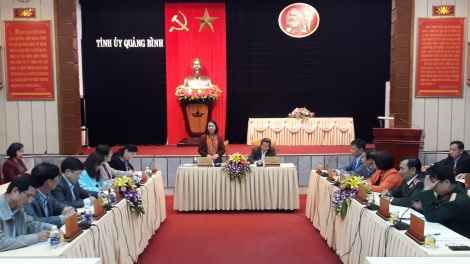 Trưởng ban Dân vận Trung ương bhrợ bhiệc lâng Ban Thường vụ Tỉnh uỷ Quảng Bình
