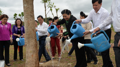 Phó Chủ tịch Thường trực Quốc hội Tòng Thị Phóng bhrợ bhiệc đhị tỉnh Sơn La