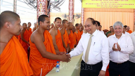 Thủ tướng lum, hơnh Tết Học viện Phật giáo Nam tông Khmer