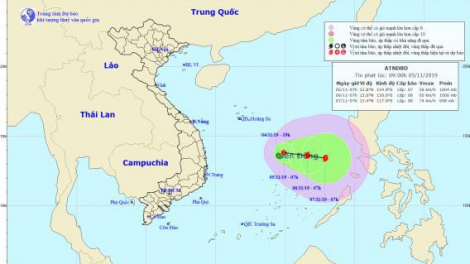 Đương zêl cha groong áp thấp nhiệt đới dưr vaih cơnh đhí a muốt