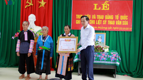 Thanh Hoá: pa đớp đoọng bằng Tổ quốc ghi công ha bhúh xoọng pr’loong đong Trưởng Công an Thao Văn Súa
