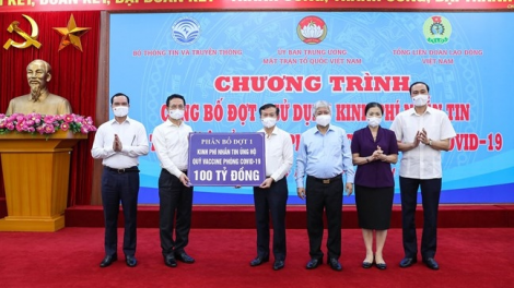 Cher đoọng đợ zên ta pac coh 100 tỷ đồng tợơ bh’rợ nhắn tin đoọng ha Quỹ vắc xin cha groong Covid-19