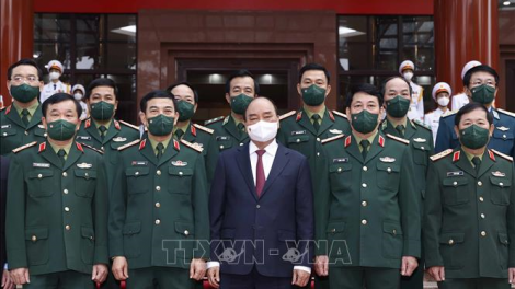Chủ tịch nước Nguyễn Xuân Phúc pâh Hội nghị Quân chính pa zêng quân c’moo 2021