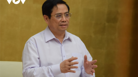 Thủ tướng Phạm Minh Chính k’đhơợng bhrợ pr’họp trực tuyến lâng tỉnh Tiền Giang, Kiên Giang
