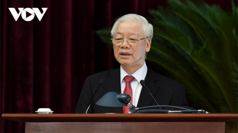 Pazêng p’rá xa nay prá xay coh x’rịa Hội nghị g’luh pêê khoá XIII âng TBT Nguyễn Phú Trọng