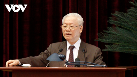 Tổng Bí thư Nguyễn Phú Trọng k’đhơợng xay Hội nghị ooy bh’rợ xay bhrợ cơnh Nghị quyết pa dưr zr’lụ đồng bằng k’ruung Cửu Long