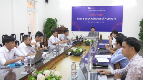 Công ty Điện lực Quảng Nam diễn tập cha groong pleng k’tiếc căh liêm