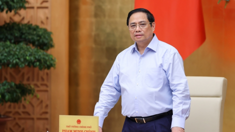 Thủ tướng Chính phủ Phạm Minh Chính k’đhơợng xay Hội nghị trực tuyến Chính phủ lâng apêê vel đong