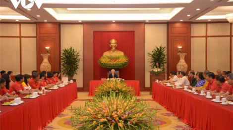 Tổng Bí thư Nguyễn Phú Trọng: Bh’rợ liêm crêê âng acoon manuyh, bh’rợ liêm loom năc râu đơ chr’năp liêm, năc muy truyền thống chr’năp ga măc âng Acoon manuyh hêê