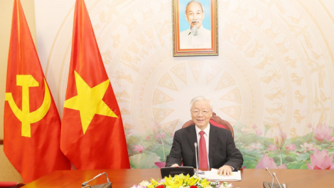Tổng Bí thư, Chủ tịch lơgar, ồng Nguyễn Phú Trọng cribơyai tàm điện thoại mờ Bí thư dơ\ 1 Ban Chấp hành Đảng Cộng sản Cuba