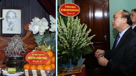 Thủ tướng ồng Nguyễn Xuân Phúc chu `àng kah kơlôi Bác Hồ