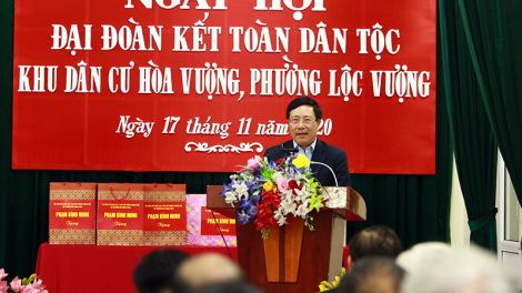 Ồng Phạm Bình Minh Phó Thủ tướng Chính phủ tus bal Ngai chờ tam klăc dờng jơh gùt jơi bơtìan tàm Nam Định