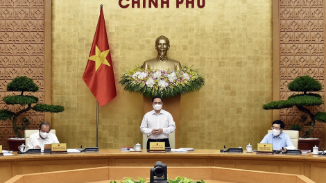 Thủ tướng Chính phủ ồng Phạm Minh Chính đơng lam pơrjum Chính phủ ờs mờng nhai 5